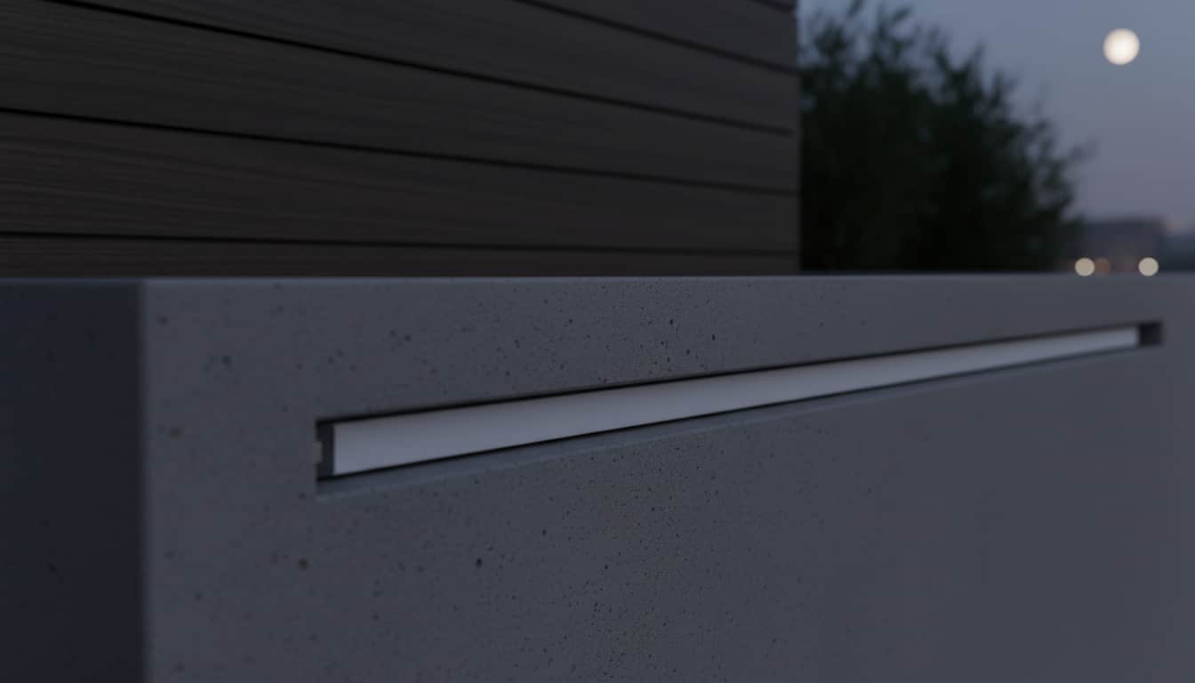 A fita LED não se ilumina numa área de estar exterior